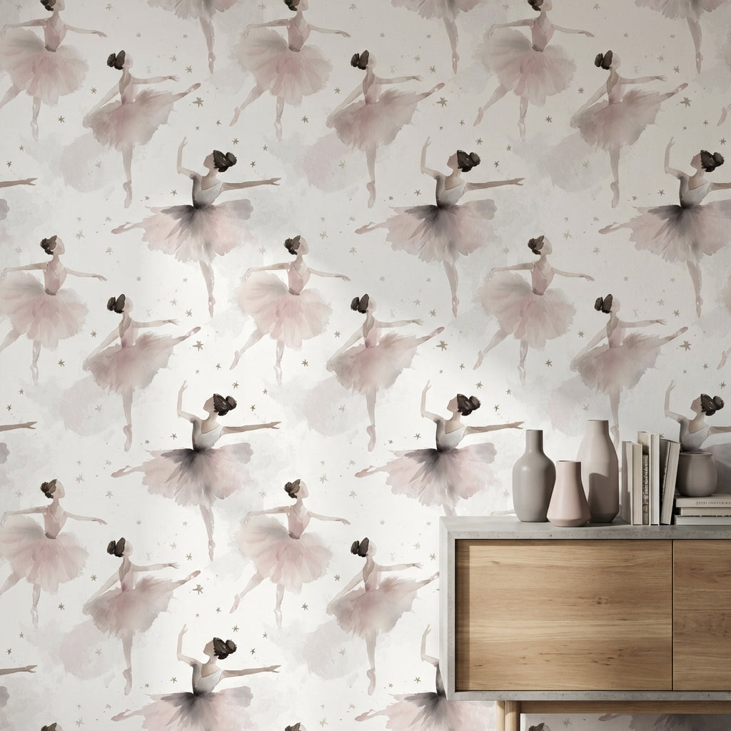 Ballerina Wallpaper Watercolor Removable Elegant Wall Mural