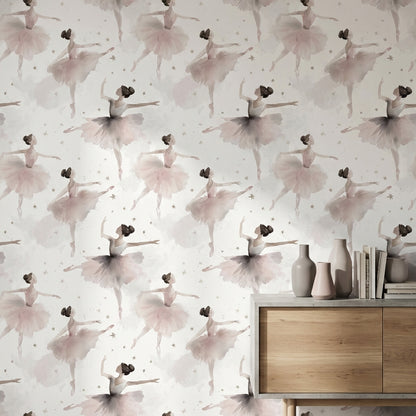 Ballerina Wallpaper Watercolor Removable Elegant Wall Mural