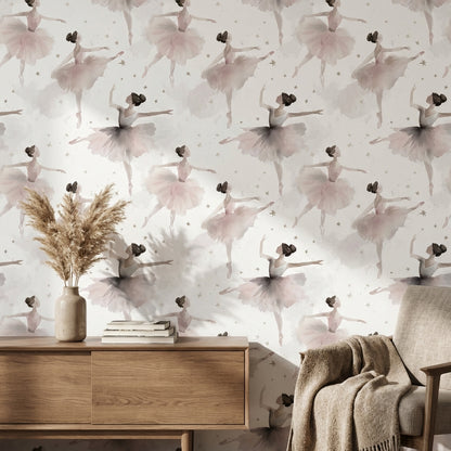 Ballerina Wallpaper Watercolor Removable Elegant Wall Mural