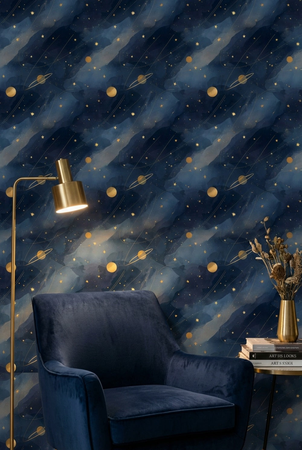 Cosmic Wallpaper Stars Planets Decorative Mural