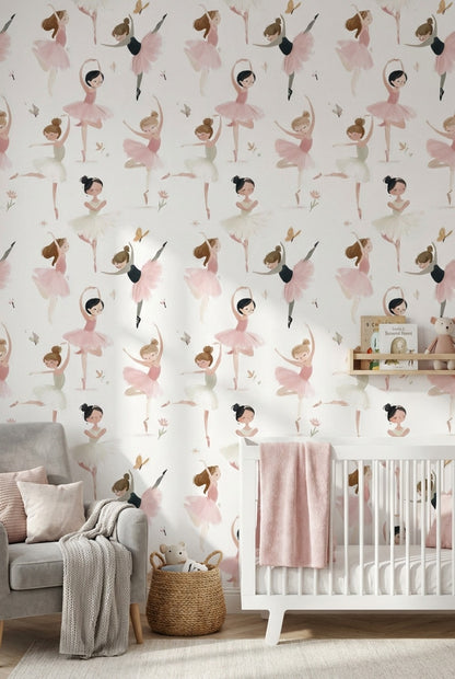 Ballerinas Whimsical Wallpaper Removable Wall Decor