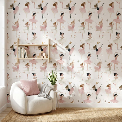 Ballerinas Whimsical Wallpaper Removable Wall Decor