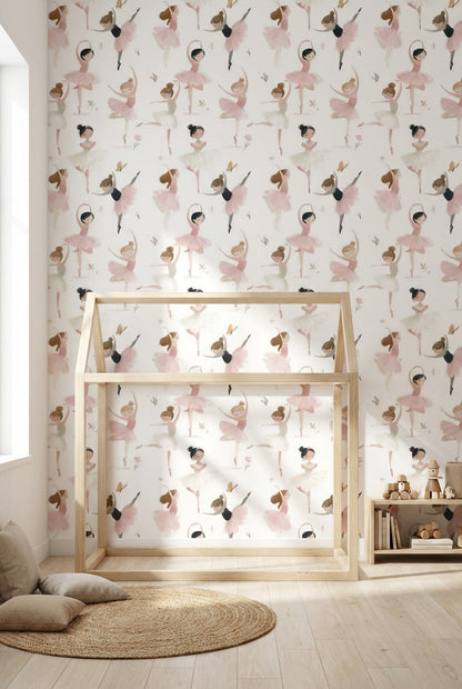 Ballerinas Whimsical Wallpaper Removable Wall Decor