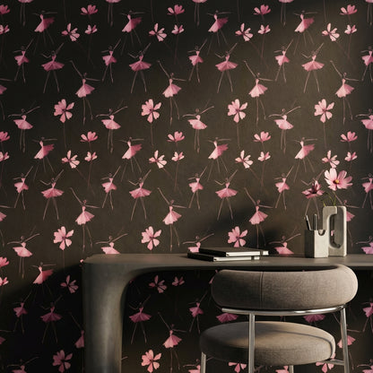 Ballerinas Wallpaper Abstract Flowers Decorative Mural