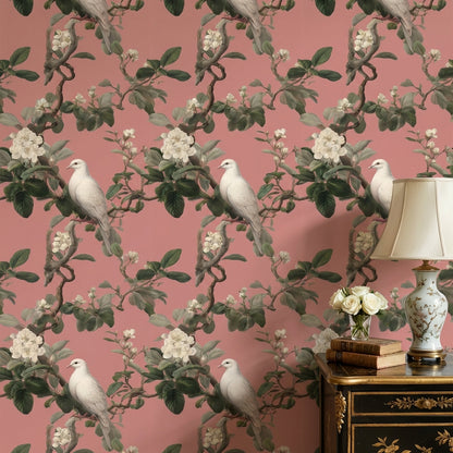 Floral Wallpaper Vintage Removable Bird Wall Mural