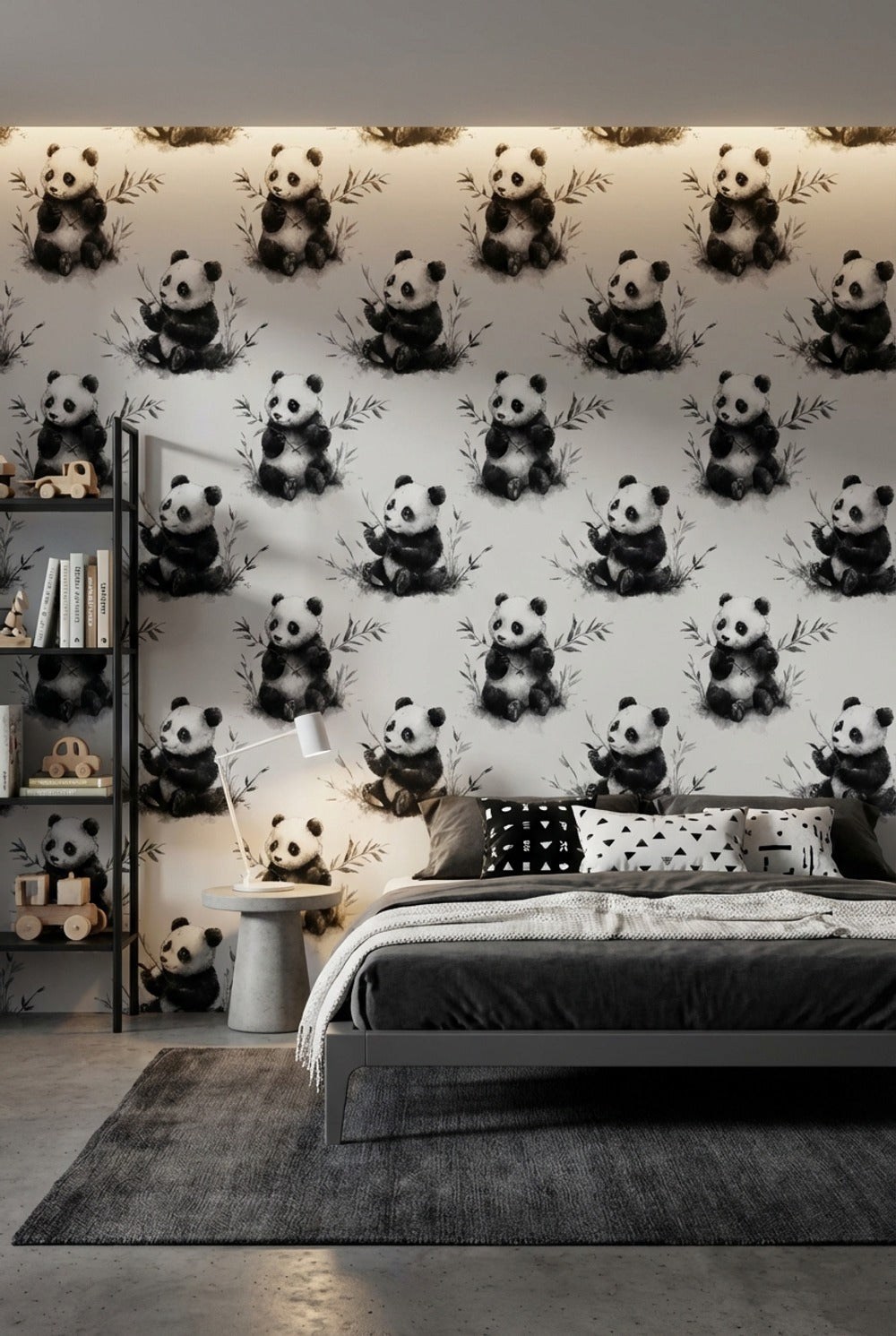 Panda Wallpaper Bamboo Watercolor Removable Wall Decor