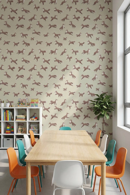 Foxes Wallpaper Animal Print Minimalist Wall Decor