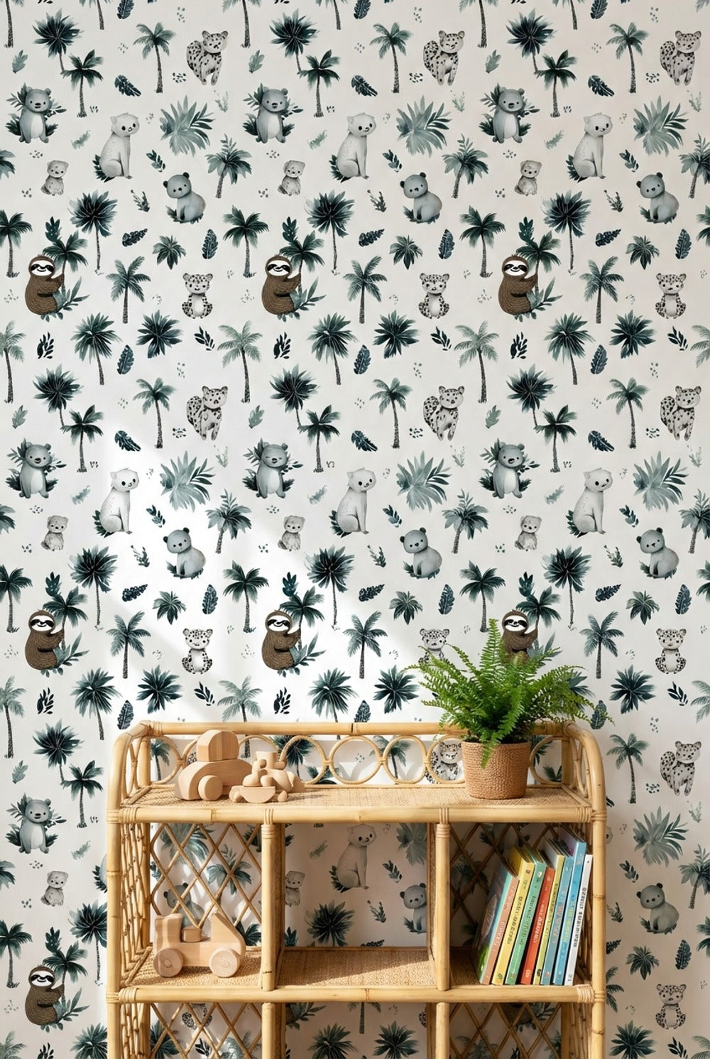 Shades Of Green Wallpaper Animals Removable Palm Wall Mural
