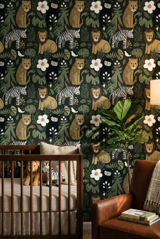 Jungle Wallpaper Animals Tropical Decorative Mural