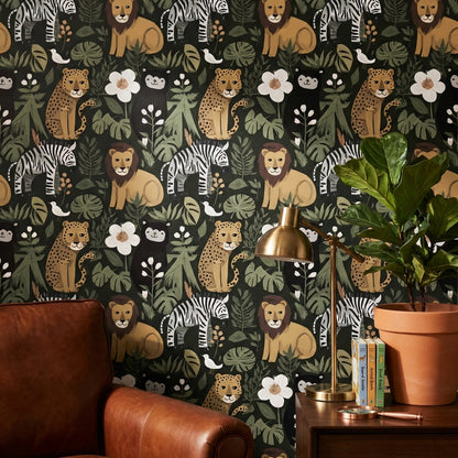 Jungle Wallpaper Animals Tropical Decorative Mural