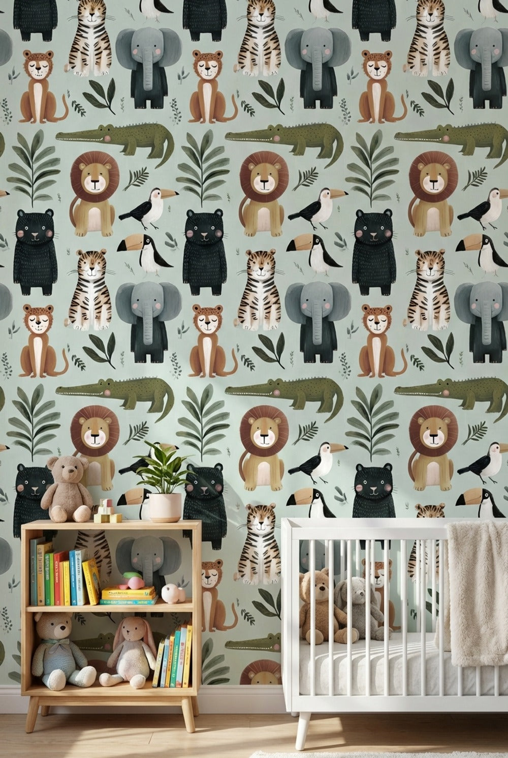 Cartoon Animals Wallpaper Whimsical Playful Wall Decor
