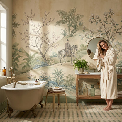 Chinoiserie Landscape Wallpaper Serene Natural Wall Mural