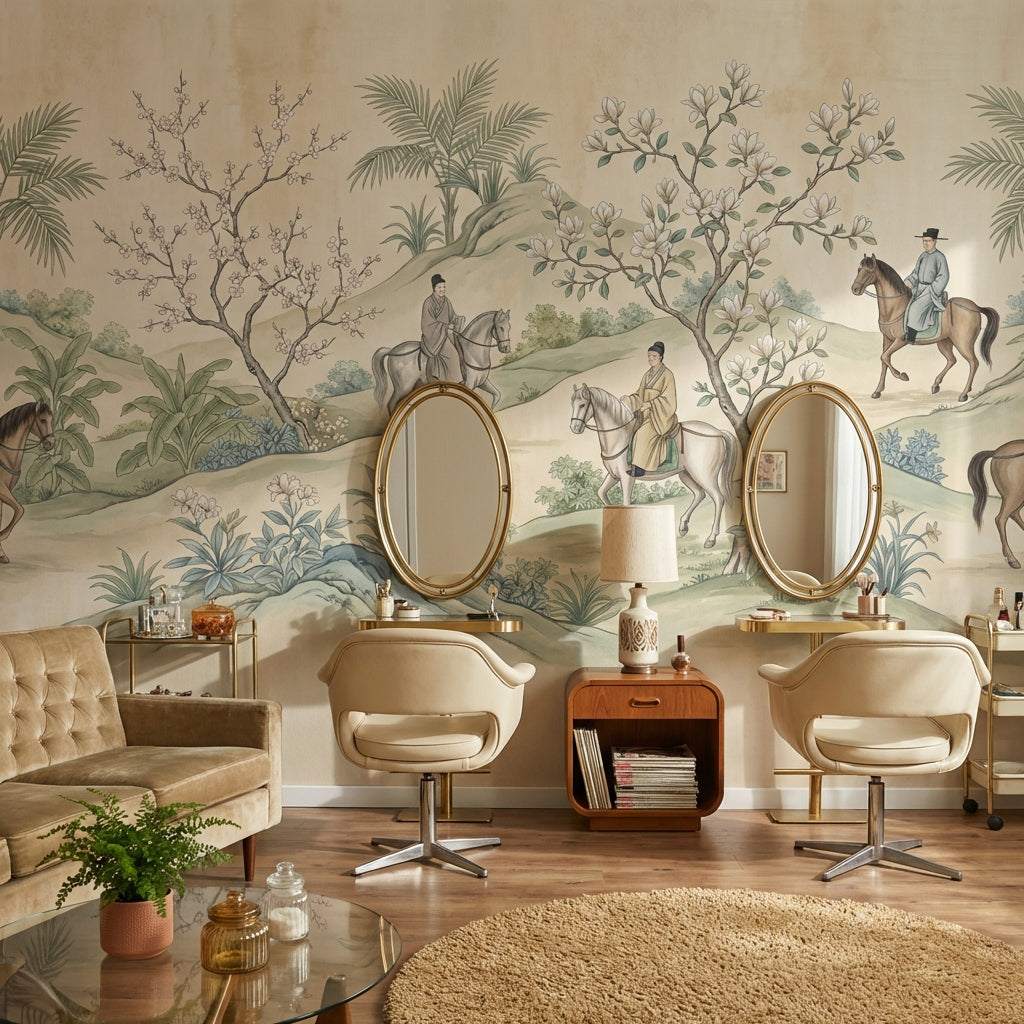 Chinoiserie Landscape Wallpaper Serene Natural Wall Mural
