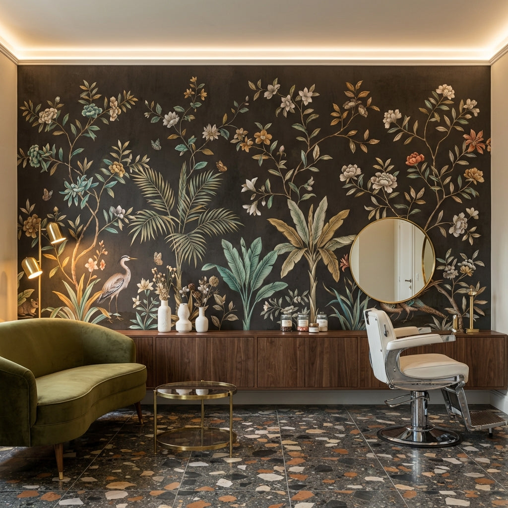 Floral Wallpaper Vintage Botanical Wall Mural