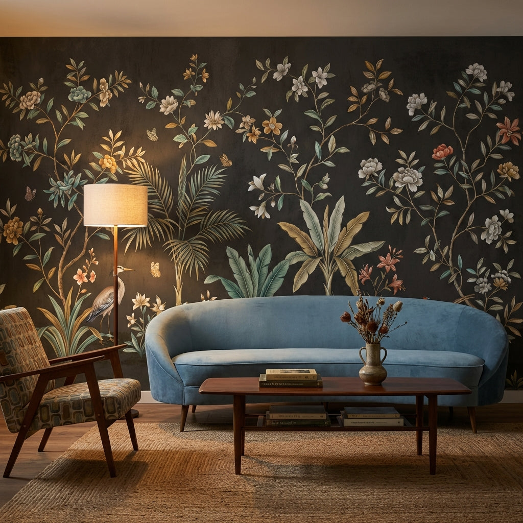 Floral Wallpaper Vintage Botanical Wall Mural