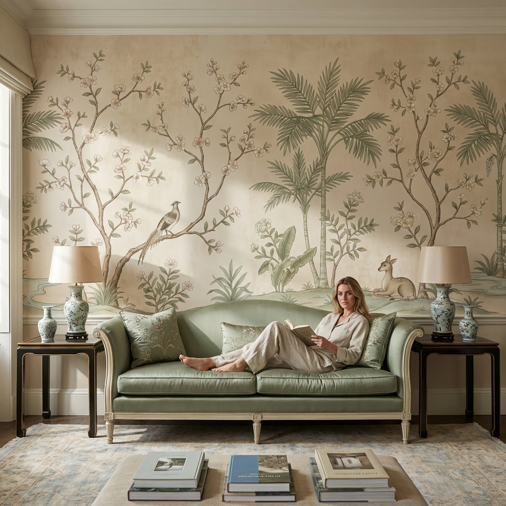 Floral Wallpaper Bird Deer Removable Wall Decor