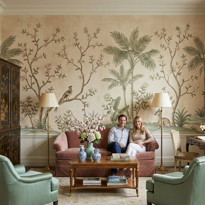 Floral Wallpaper Bird Deer Removable Wall Decor