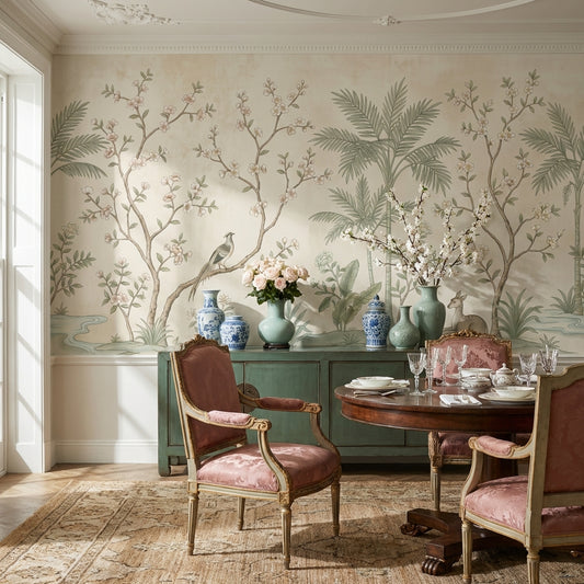 Floral Wallpaper Bird Deer Removable Wall Decor