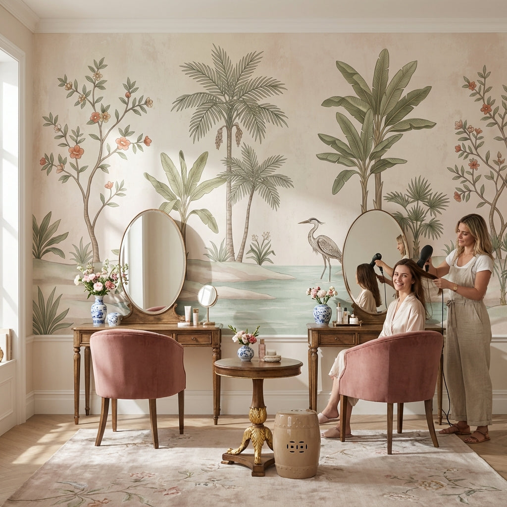 Tropical Vintage Wallpaper Floral Calm Wall Mural