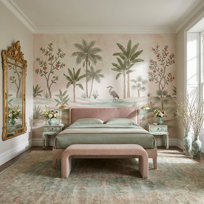 Tropical Vintage Wallpaper Floral Calm Wall Mural
