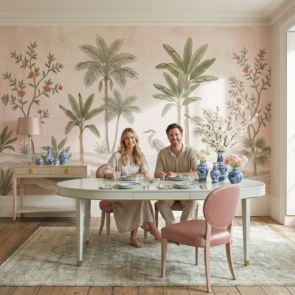 Tropical Vintage Wallpaper Floral Calm Wall Mural