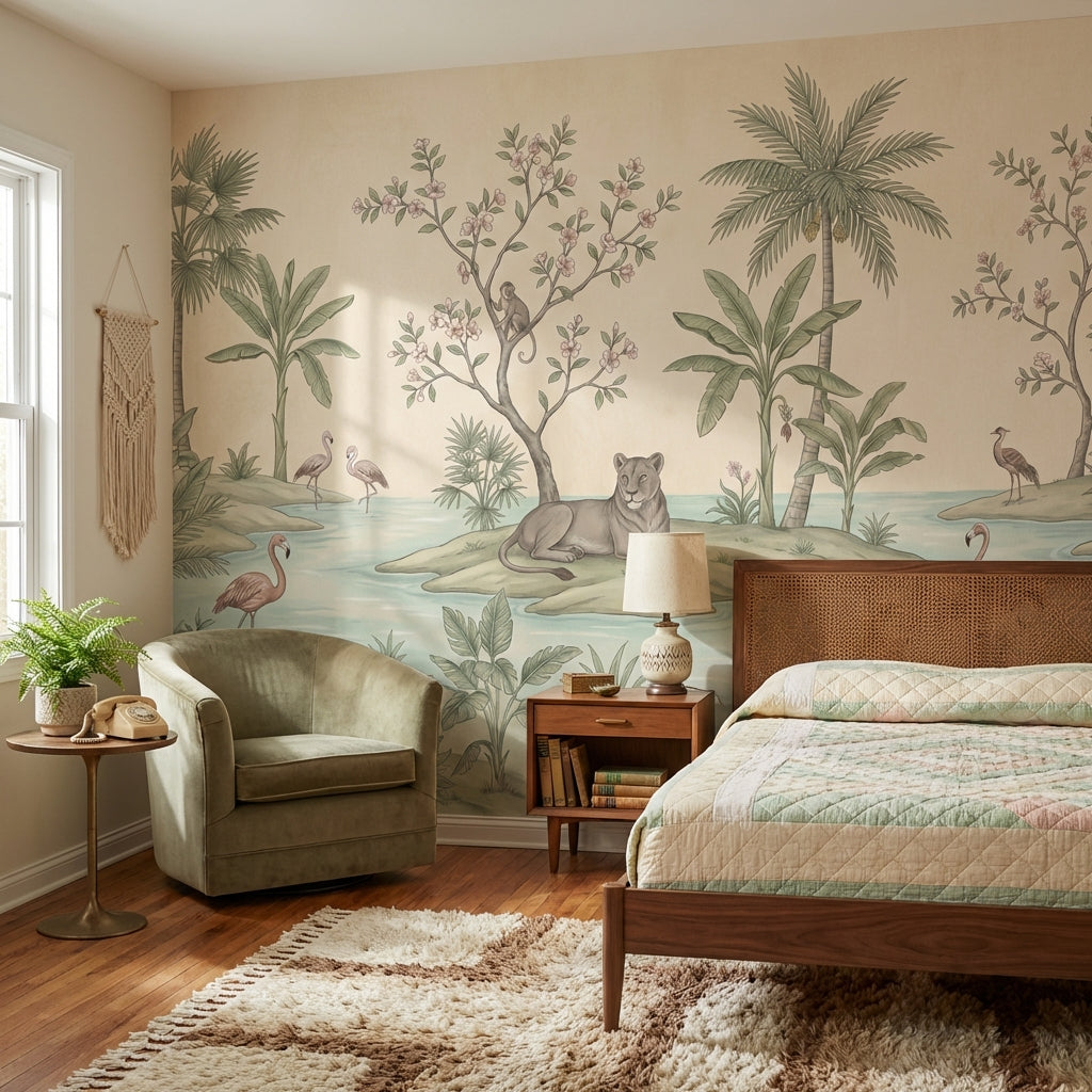 Tropical Wallpaper Vintage Floral Wall Mural