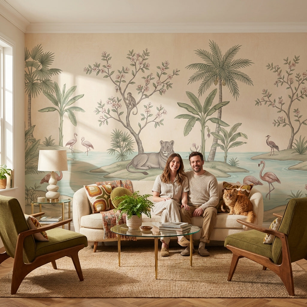Tropical Wallpaper Vintage Floral Wall Mural