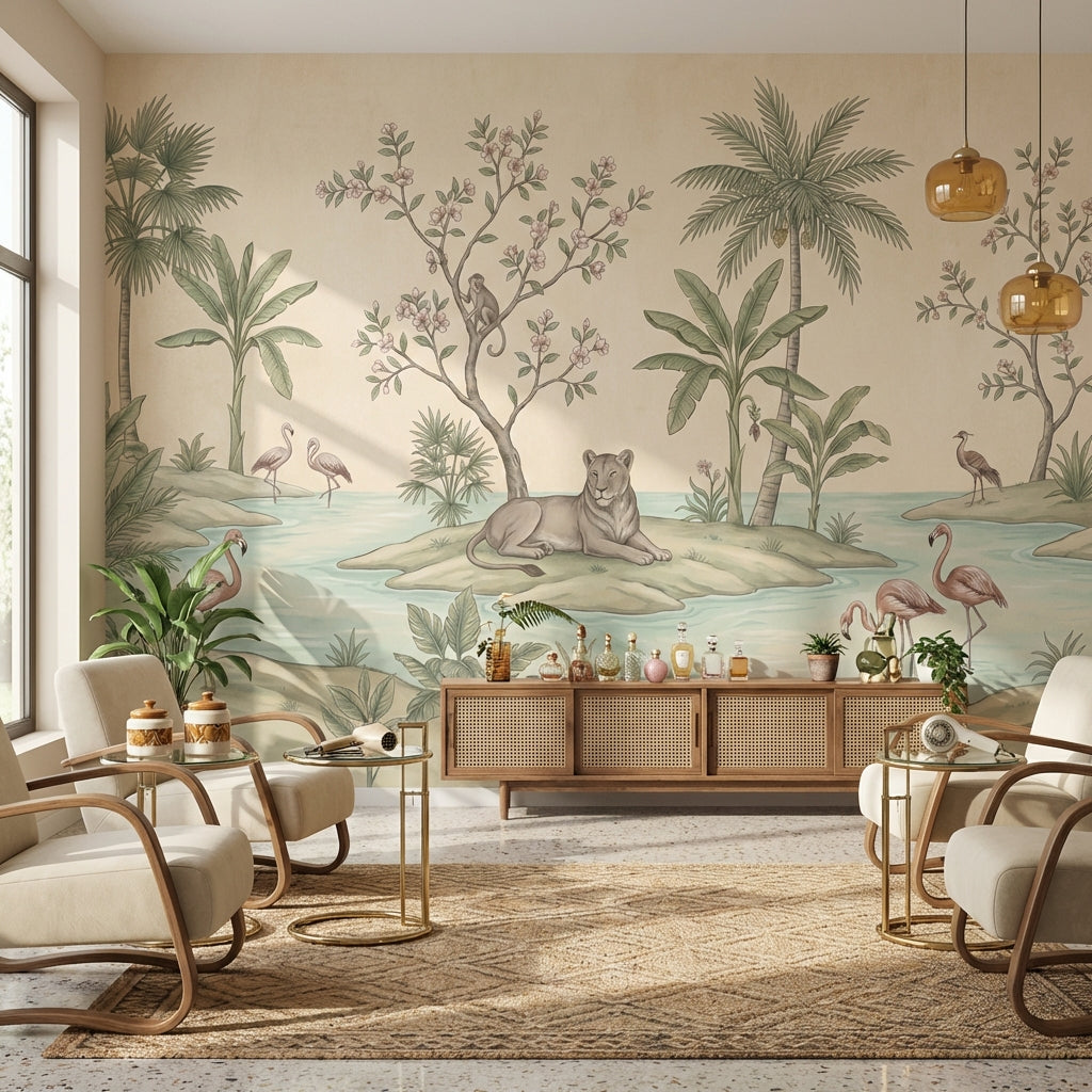 Tropical Wallpaper Vintage Floral Wall Mural