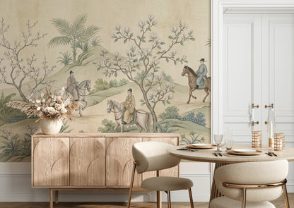 Chinoiserie Landscape Wallpaper Serene Natural Wall Mural