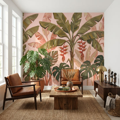 Shades Of Green Wallpaper Tropical Modern Wall Mural