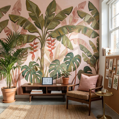Shades Of Green Wallpaper Tropical Modern Wall Mural