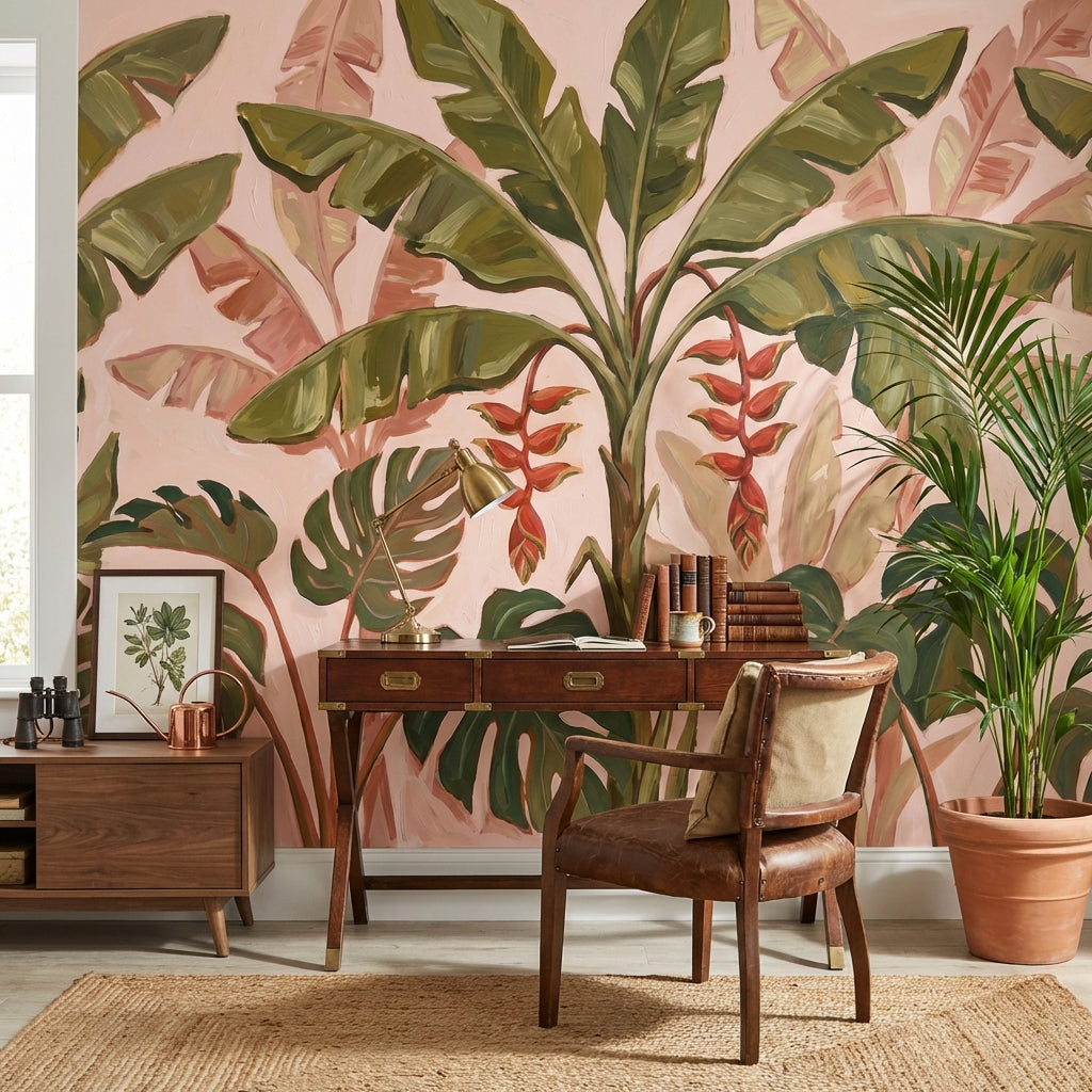 Shades Of Green Wallpaper Tropical Modern Wall Mural