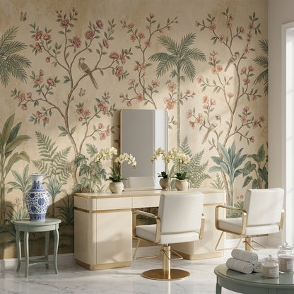 Chinoiserie Wallpaper Birds Floral Wall Mural