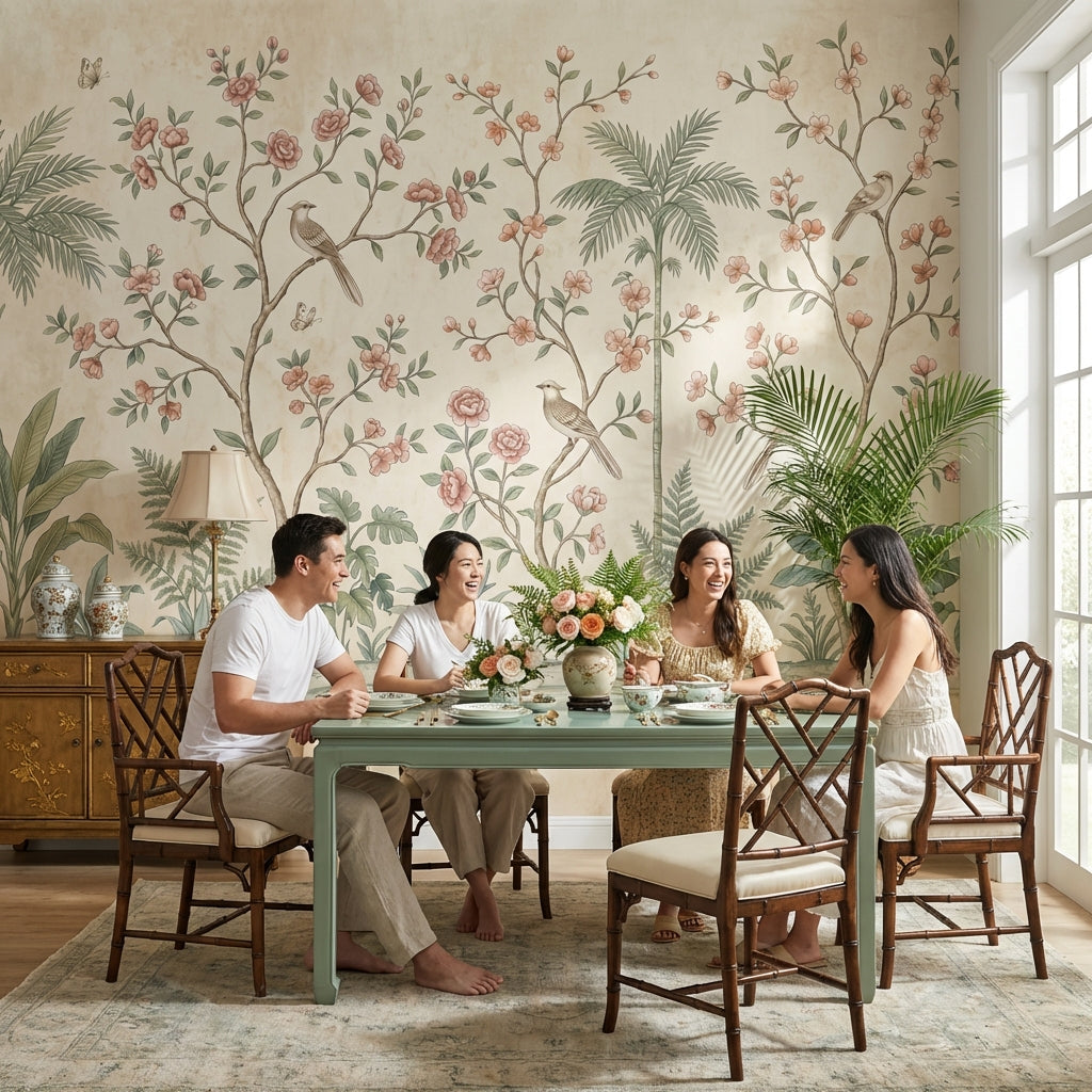 Chinoiserie Wallpaper Birds Floral Wall Mural