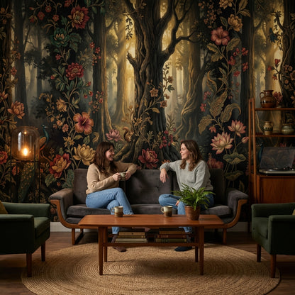 Forest Wallpaper Floral Vintage Wall Mural
