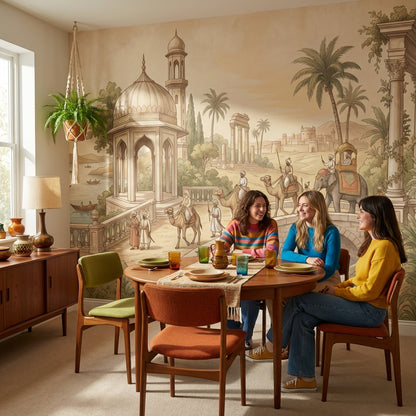 Vintage Architecture Wallpaper Middle Eastern Camel Wall Mural