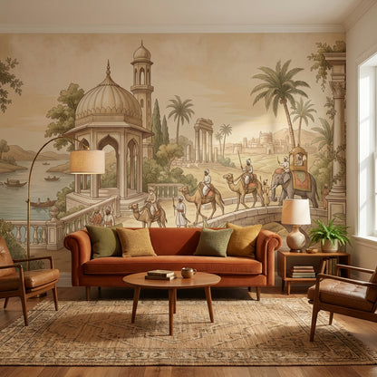 Vintage Architecture Wallpaper Middle Eastern Camel Wall Mural