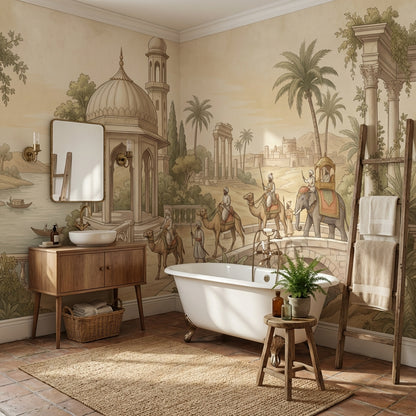 Vintage Architecture Wallpaper Middle Eastern Camel Wall Mural