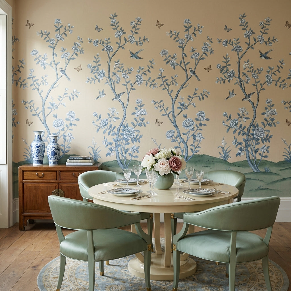 Floral Wallpaper Birds Nature Wall Mural