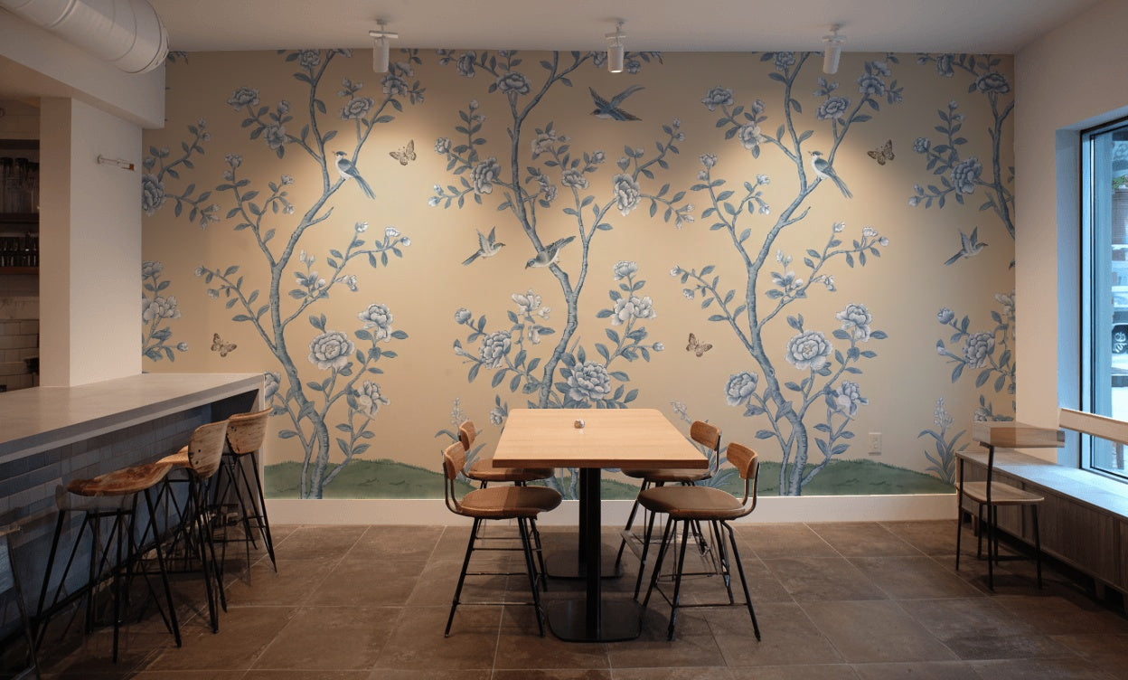 Floral Wallpaper Birds Nature Wall Mural