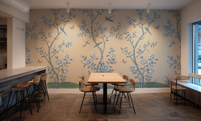 Floral Wallpaper Birds Nature Wall Mural
