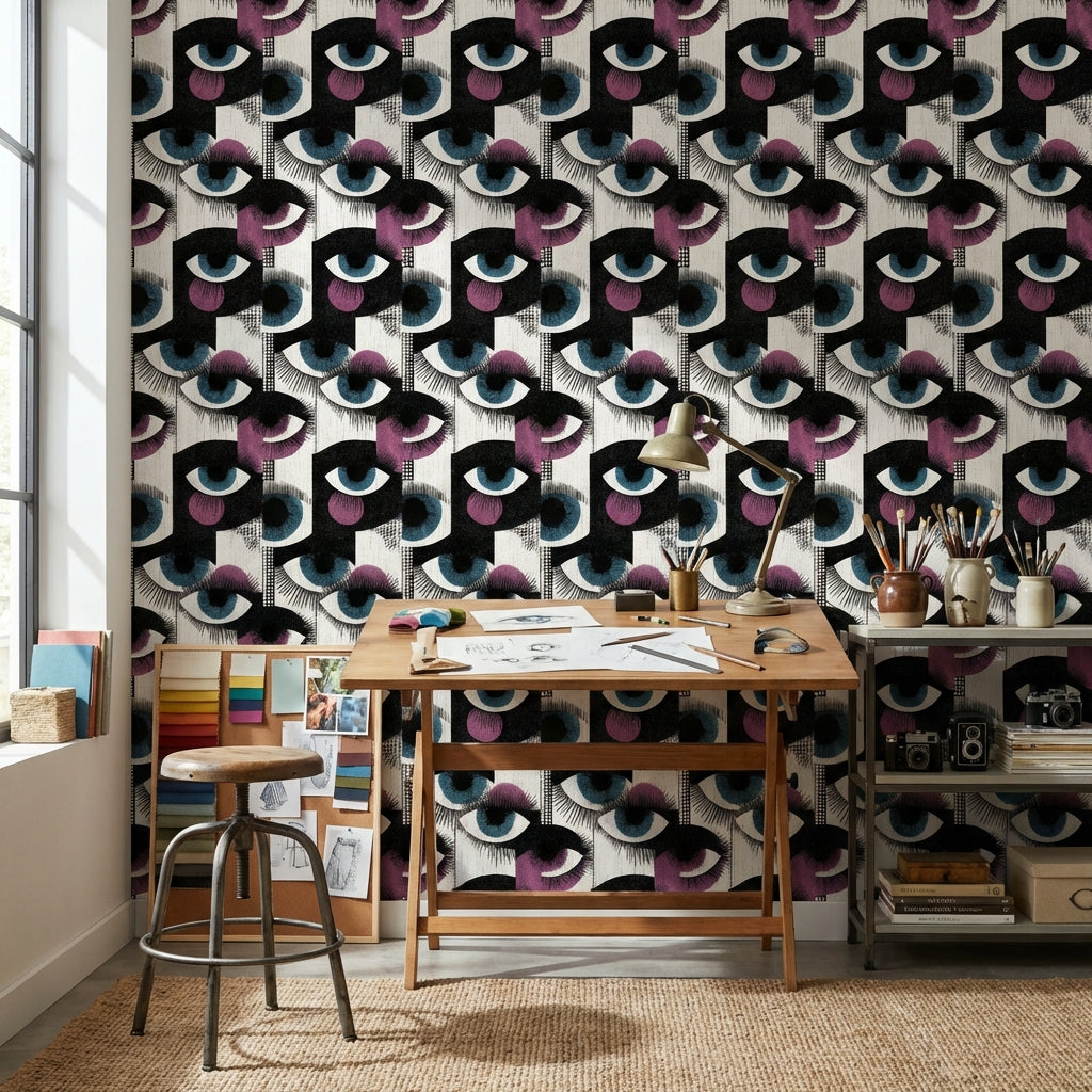 White Background Wallpaper Geometric Abstract Wall Mural