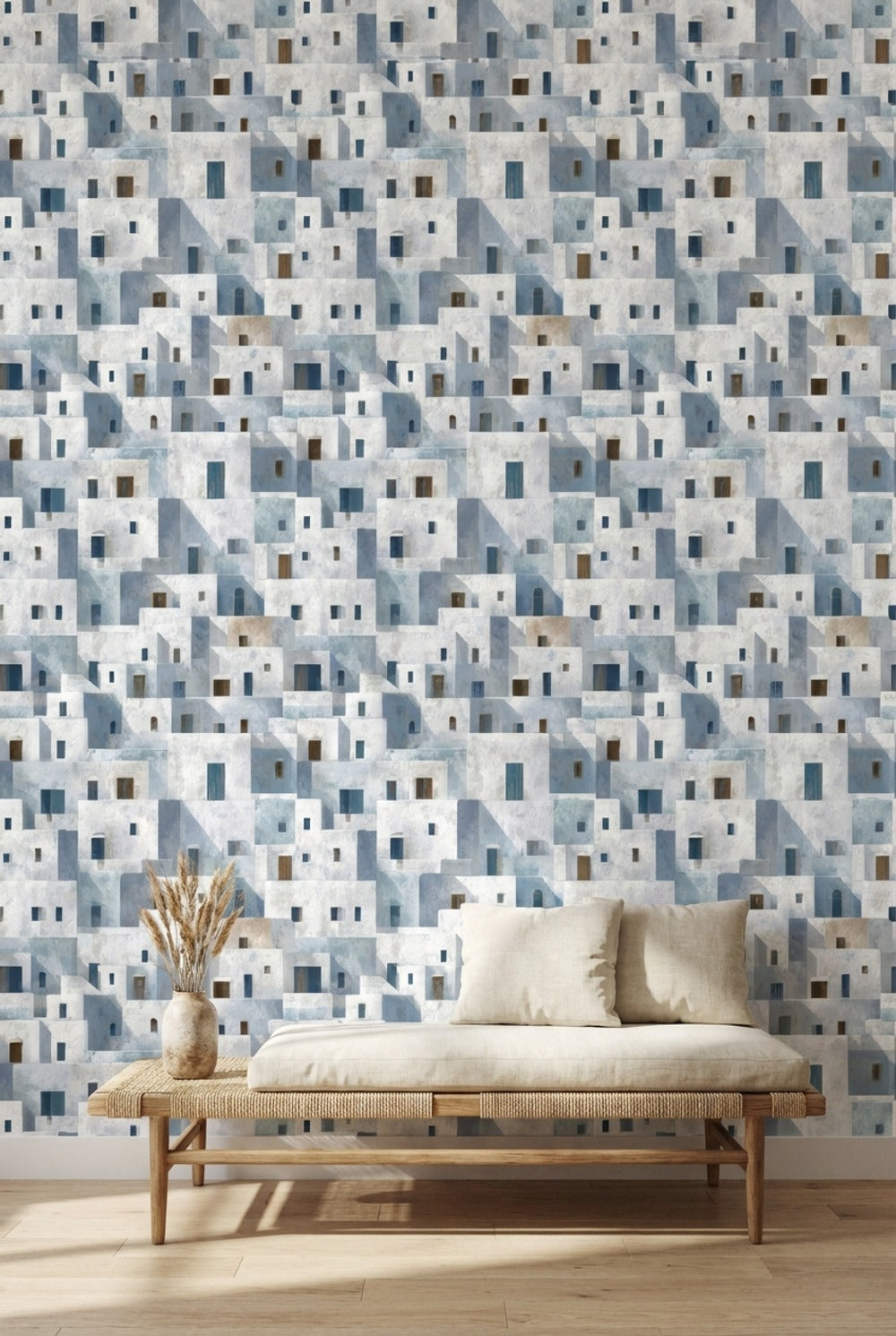 Mediterranean Geometric Wallpaper Abstract Minimalist Decorative Mural
