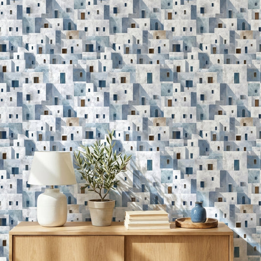 Mediterranean Geometric Wallpaper Abstract Minimalist Decorative Mural
