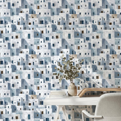 Mediterranean Geometric Wallpaper Abstract Minimalist Decorative Mural