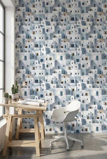 Mediterranean Geometric Wallpaper Abstract Minimalist Decorative Mural