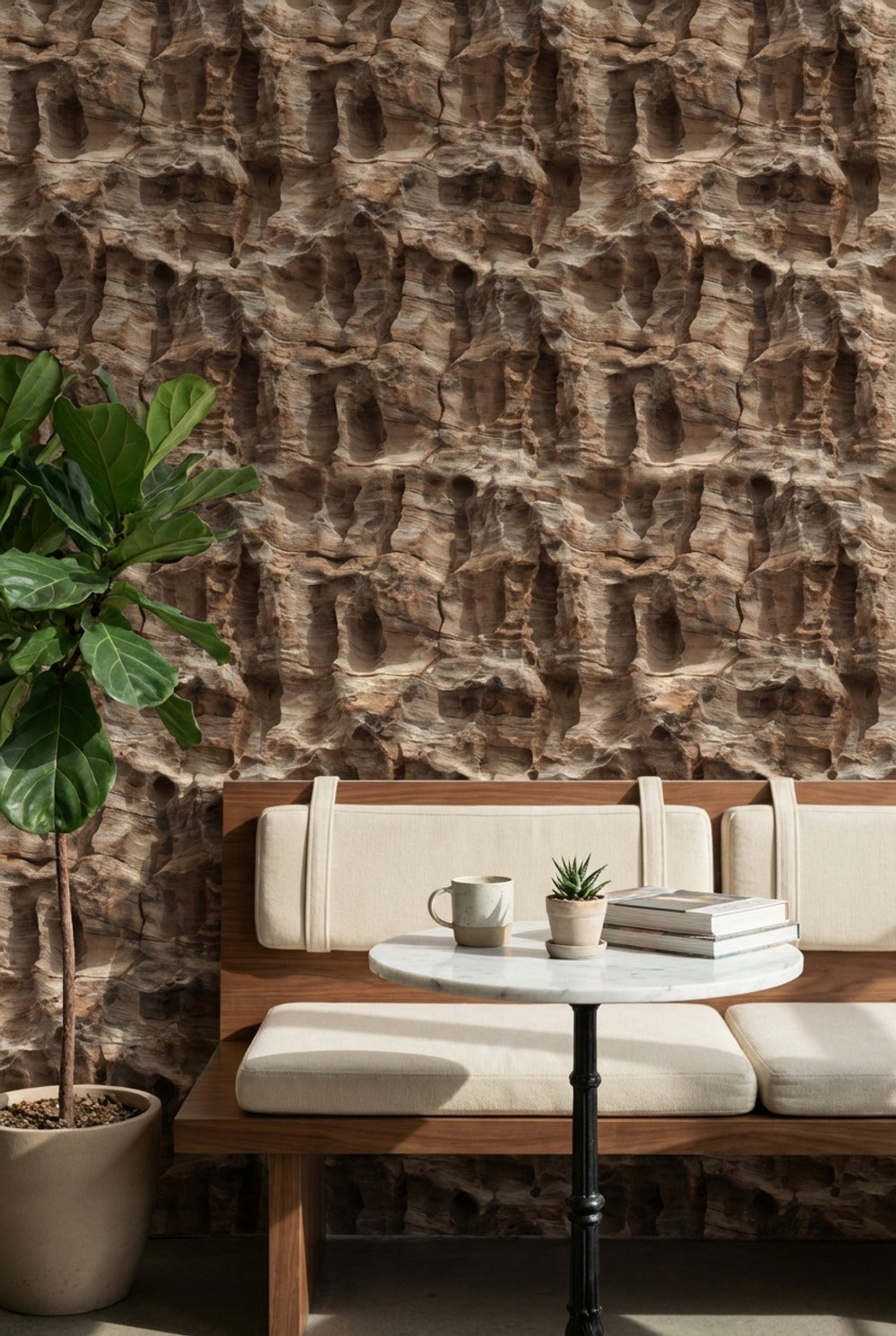 Abstract Pattern Wallpaper Natural Rustic Decorative Mural