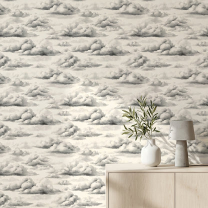 Clouds Wallpaper Gray Abstract Decorative Mural