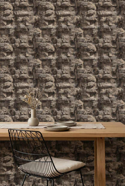 Stone Wall Wallpaper Rustic Natural Decorative Mural