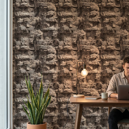 Stone Wall Wallpaper Rustic Natural Decorative Mural